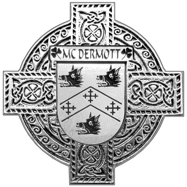 McDermott Irish Coat of Arms Celtic Cross Badge