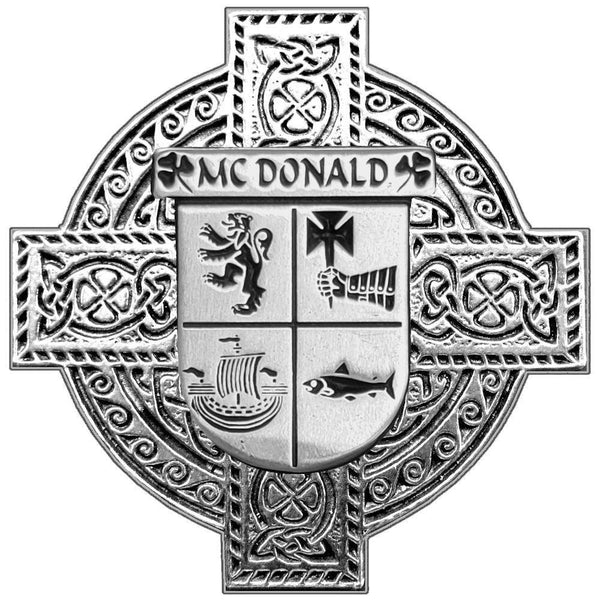 McDonald Irish Family Coat Of Arms Celtic Cross Badge