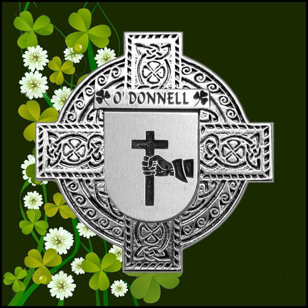 O'Donnell Irish Family Coat Of Arms Celtic Cross Badge