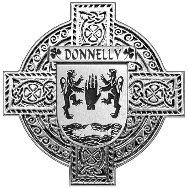 Donnelly Irish Family Coat Of Arms Celtic Cross Badge