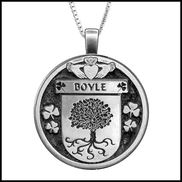 Boyle Irish Coat of Arms Disk Pendant, Irish