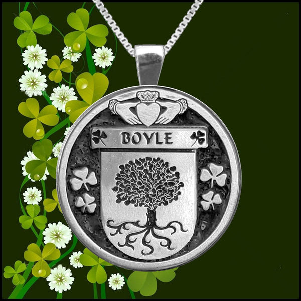 Boyle Irish Coat of Arms Disk Pendant, Irish