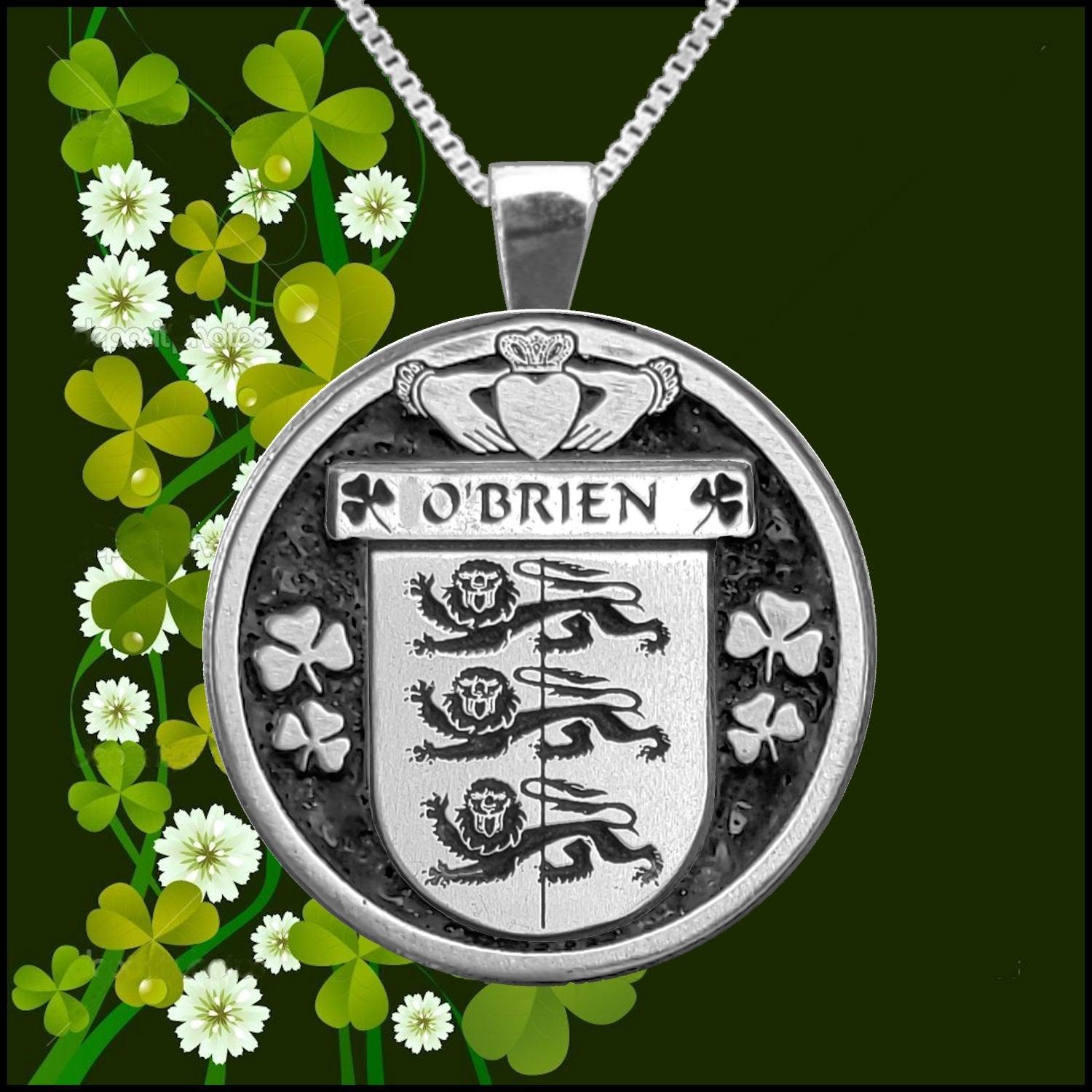 O'Brien Irish Coat of Arms Disk Pendant, Irish