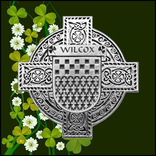 Wilcox Irish Family Coat Of Arms Celtic Cross Badge