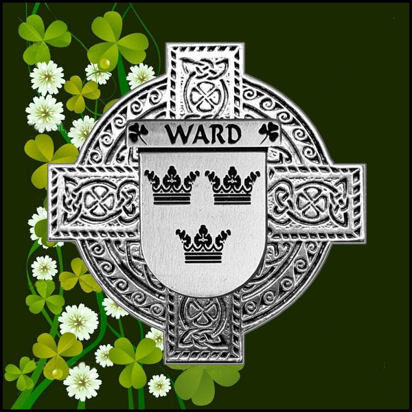 Ward Irish Family Coat Of Arms Celtic Cross Badge