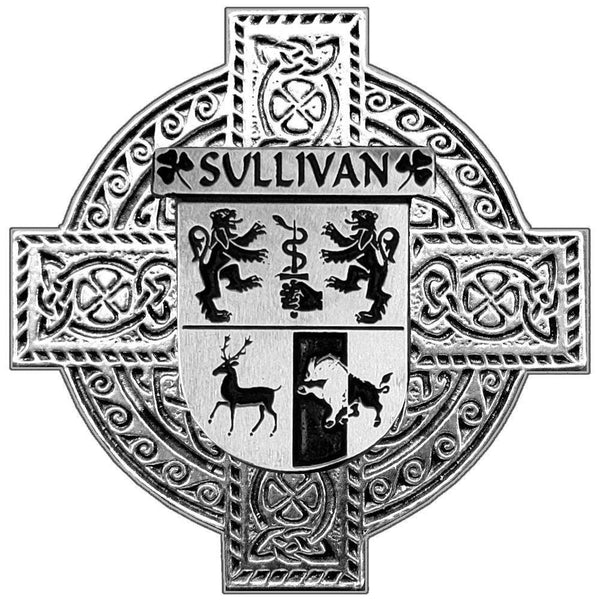 Sullivan Irish Coat of Arms Celtic Cross Badge