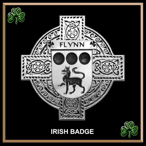 Flynn Irish Family Coat Of Arms Celtic Cross Badge