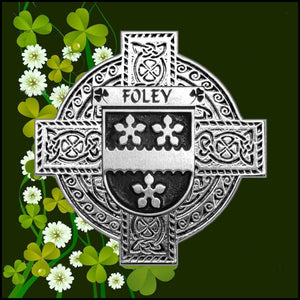 Foley Irish Coat of Arms Celtic Cross Badge