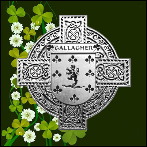 Gallagher Irish Coat of Arms Celtic Cross Badge