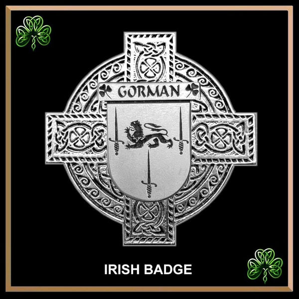 Gorman Irish Coat of Arms Celtic Cross Badge