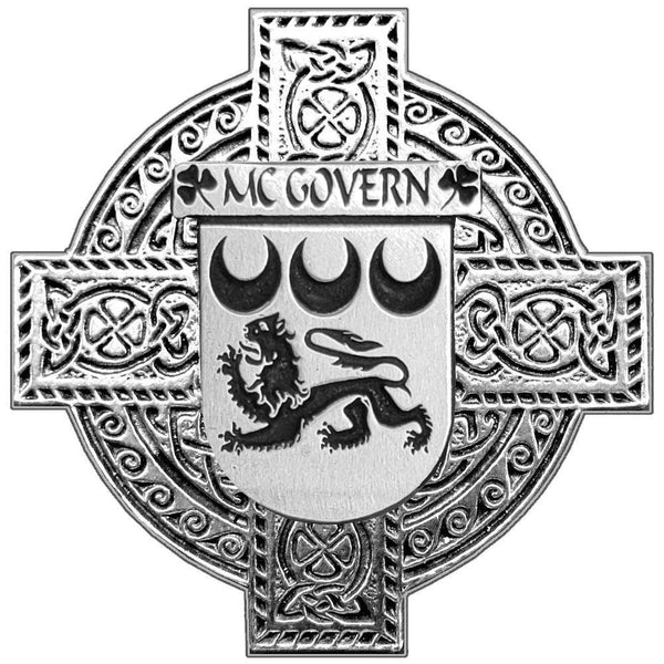 McGovern Irish Coat of Arms Celtic Cross Badge