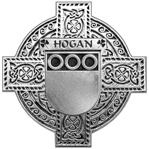 Hogan Irish Family Coat Of Arms Celtic Cross Badge
