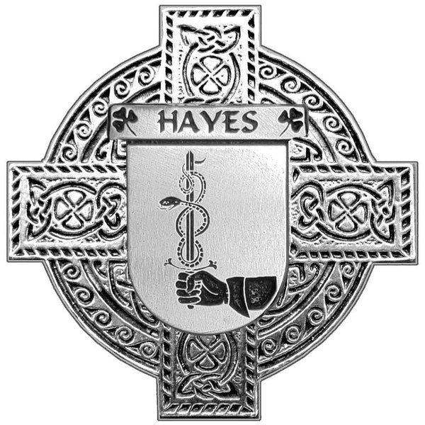 Hayes Irish Coat of Arms Celtic Cross Badge