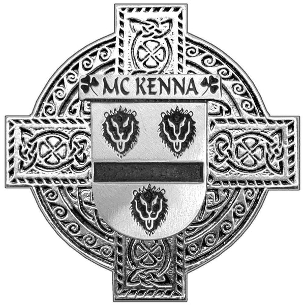 McKenna Irish Coat of Arms Celtic Cross Badge