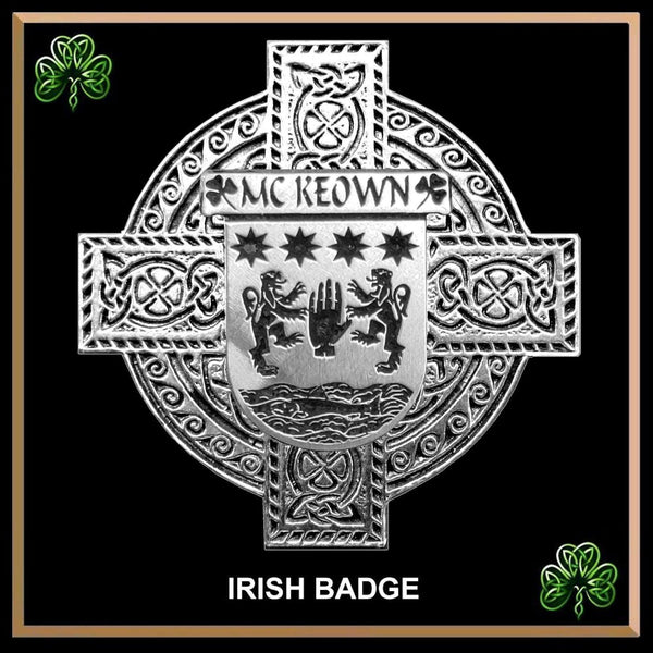 McKeown Irish Coat of Arms Celtic Cross Badge