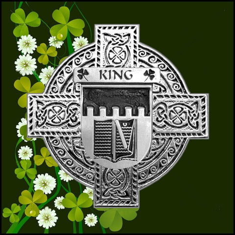 King Irish Coat of Arms Celtic Cross Badge