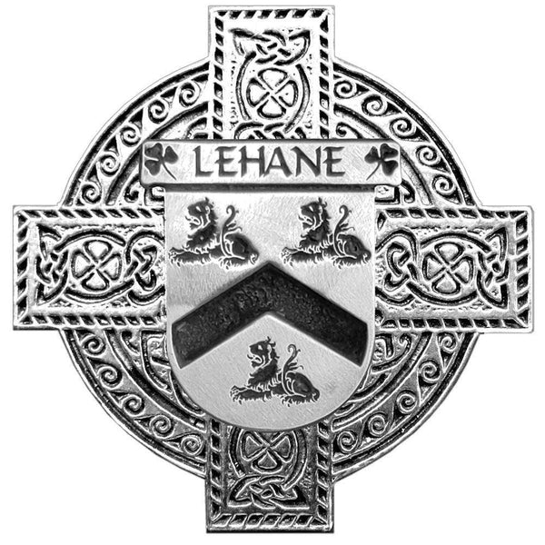 Lehane Irish Coat of Arms Celtic Cross Badge