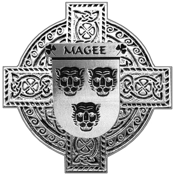 Magee Irish Coat of Arms Celtic Cross Badge