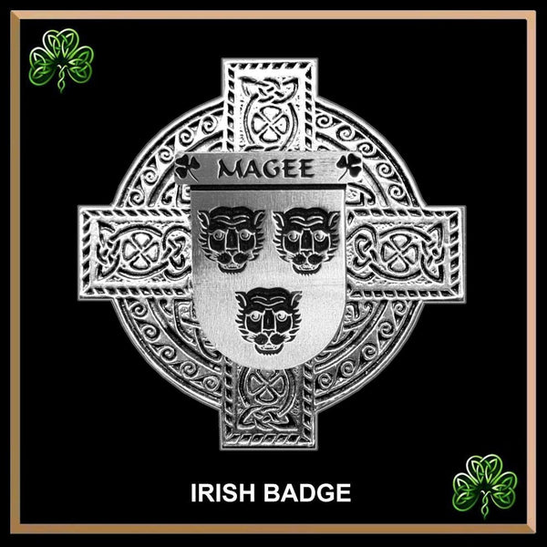 Magee Irish Coat of Arms Celtic Cross Badge