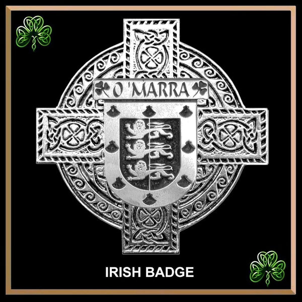 O'Marra Irish Coat of Arms Celtic Cross Badge