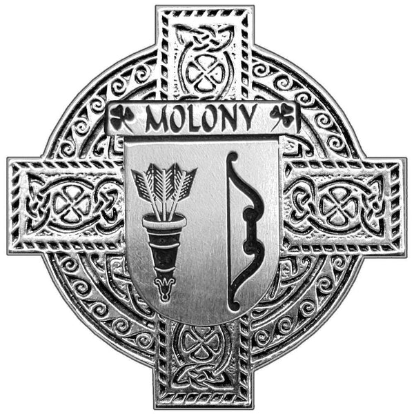 Molony Irish Family Coat Of Arms Celtic Cross Badge