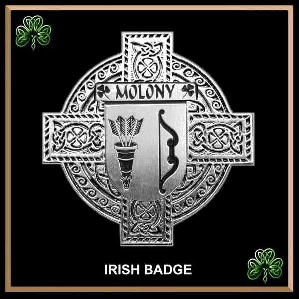 Molony Irish Family Coat Of Arms Celtic Cross Badge