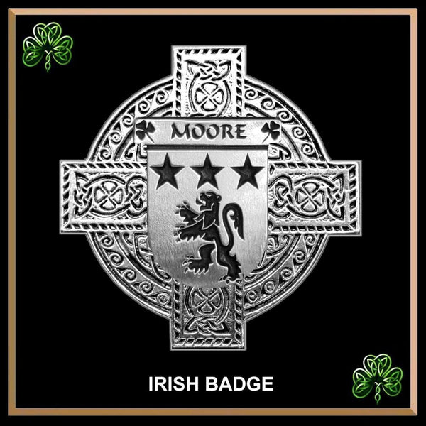 Moore Irish Coat of Arms Celtic Cross Badge