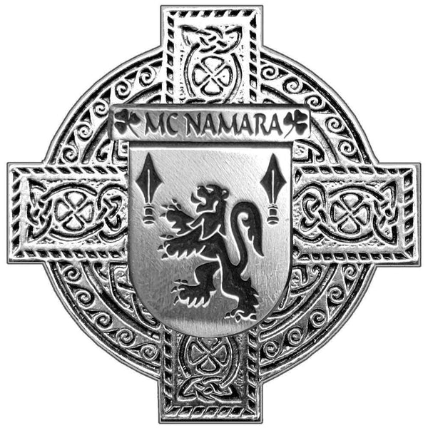 McNamara Irish Coat of Arms Celtic Cross Badge