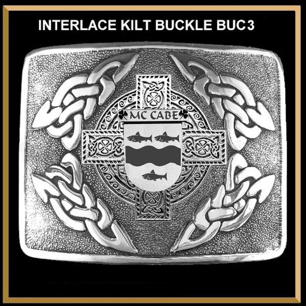 McCabe Coat of Arms Interlace Kilt Buckle IKBUC3