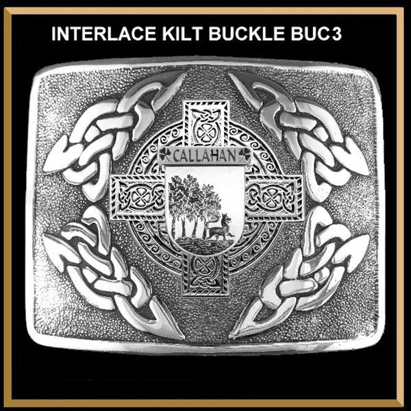 Callahan Irish Coat of Arms Interlace Kilt Buckle
