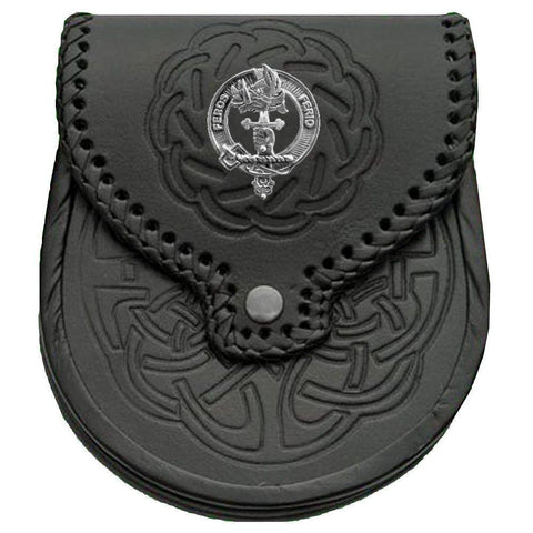 Chisholm Scottish Clan Badge Sporran, Leather