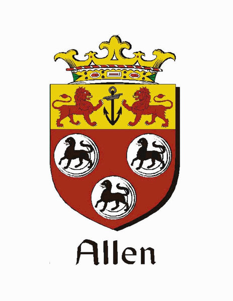 Allen Irish Coat of Arms Black Pocket Watch