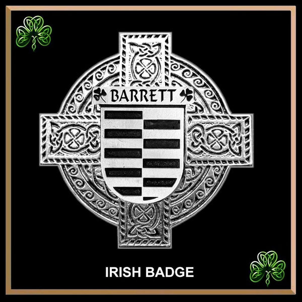 Barrett Irish Coat of Arms Celtic Cross Badge