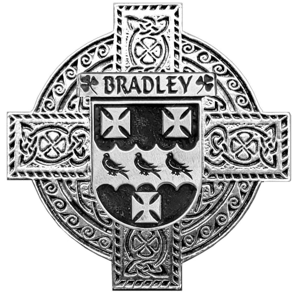 Bradley Irish Coat of Arms Celtic Cross Badge