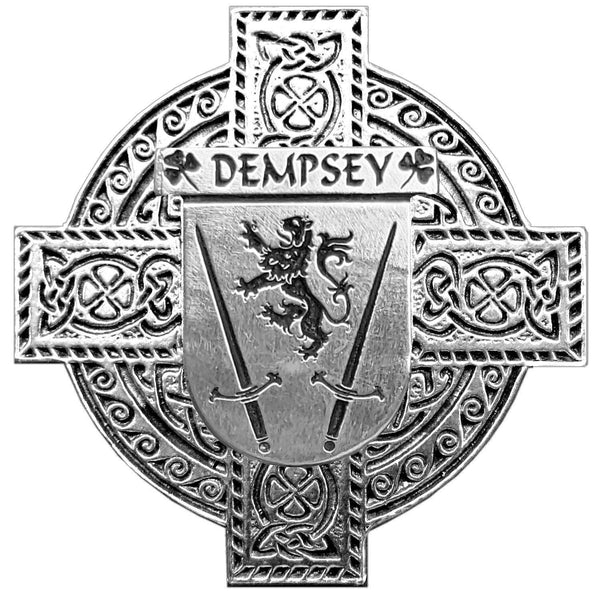 Dempsey Irish Coat of Arms Celtic Cross Badge