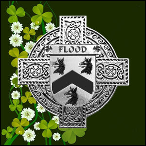 Flood Irish Coat of Arms Celtic Cross Badge