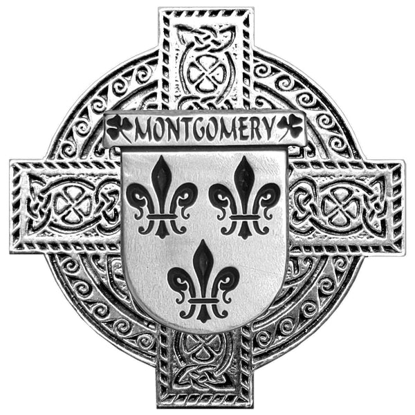 Montgomery Irish Coat of Arms Celtic Cross Badge