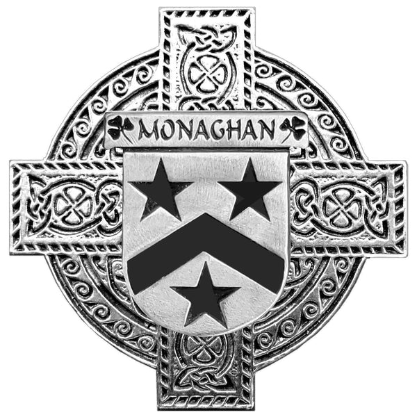 Monaghan Irish Coat of Arms Celtic Cross Badge