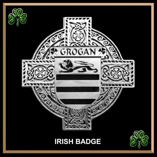 Grogan Irish Coat of Arms Celtic Cross Badge