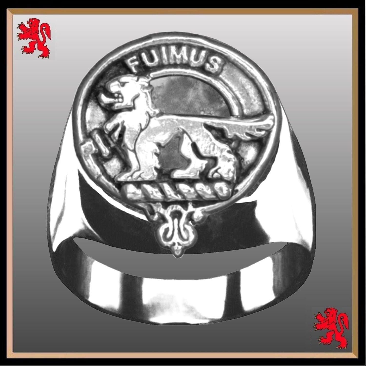 Bruce Scottish Clan Crest Ring GC100  ~  Sterling Silver and Karat Gold