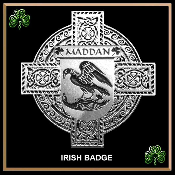 Maddan Irish Coat of Arms Celtic Cross Badge