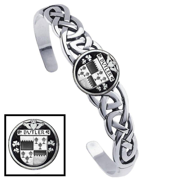 Irish Coat of Arms Disk Cuff Bracelet - Sterling Silver
