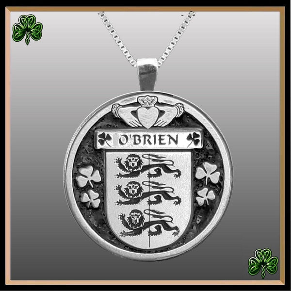 O'Brien Irish Coat of Arms Disk Pendant, Irish