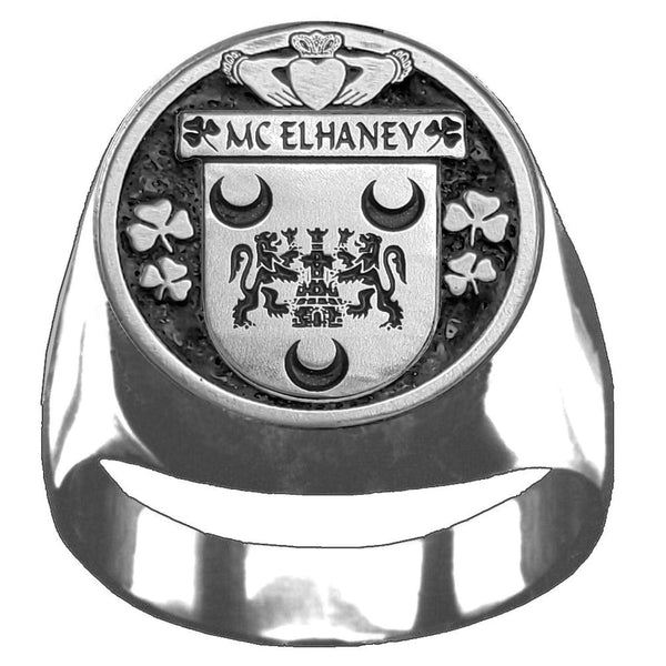 McElhaney Irish Coat of Arms Gents Ring IC100