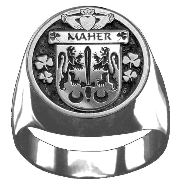 Maher Irish Coat of Arms Gents Ring IC100
