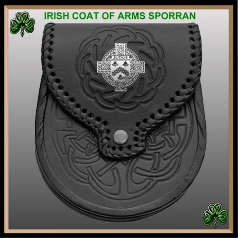 Judge Irish Coat of Arms Sporran, Genuine Leather