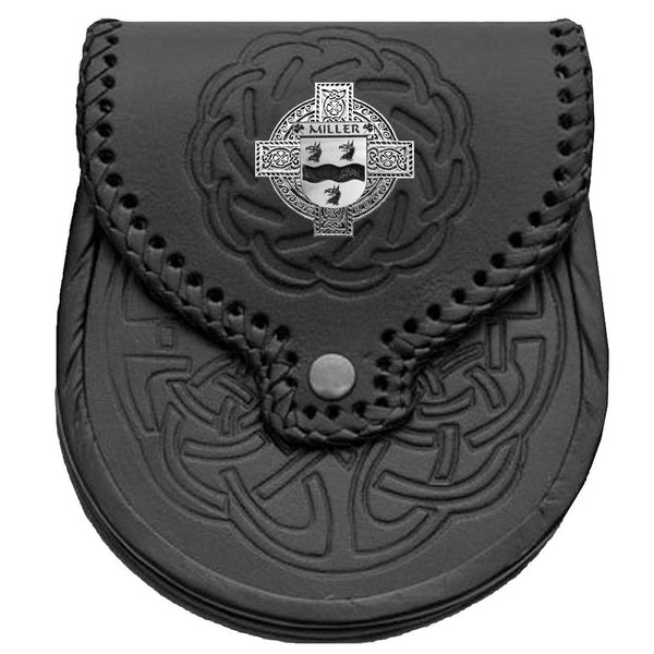 Miller Irish Coat of Arms Sporran, Genuine Leather