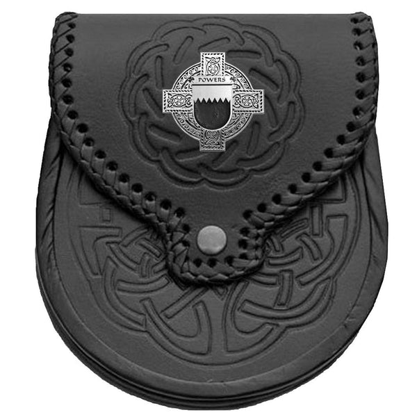 Powers Irish Coat of Arms Sporran, Genuine Leather