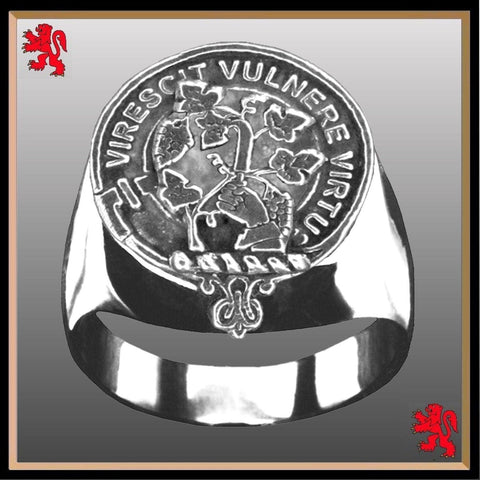 Burnett Scottish Clan Crest Ring GC100  ~  Sterling Silver and Karat Gold
