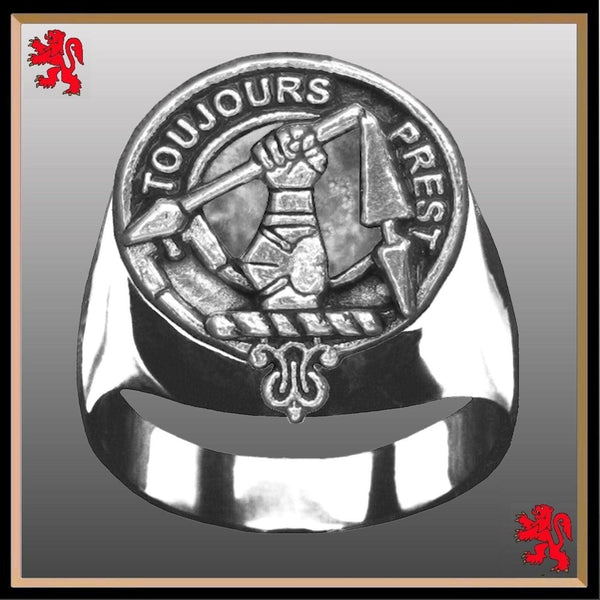 Carmichael Scottish Clan Crest Ring GC100  ~  Sterling Silver and Karat Gold